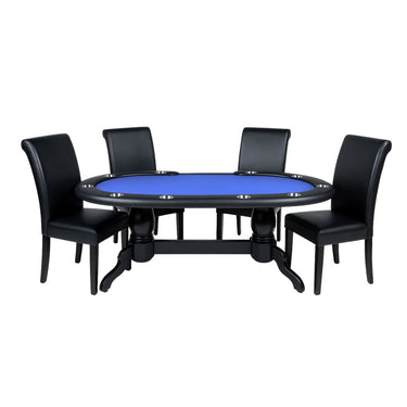 Prestige X Poker Table Set with Dining Top & Chairs – Blue